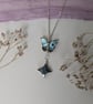 Labradorite Butterfly Celestial Silver Necklace 