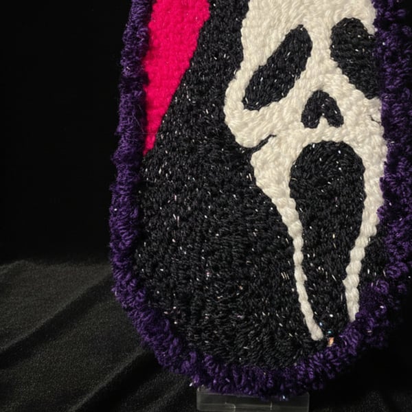 Ghostface inspired Glasses Holder Punch Needle,Horror Desk Decor. 