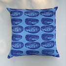 Handprinted Linen Cushion - Mussels