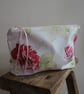 Cath Kidston 'antique rose' fabric zip up pouch - green and cream polka lining