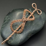 Copper Wire Weave Hair Slide or Shawl Pin