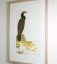 Cormorant Fishing Lino Reduction Limited Edition And Hand Embossed Print - Image 10