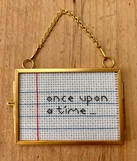 Embroidered 'Once Upon A Time' Storybook Note