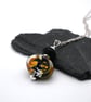 fire opal lampwork glass pendant necklace