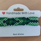 Forest Green Friendship Bracelet – Handwoven Diamond Pattern