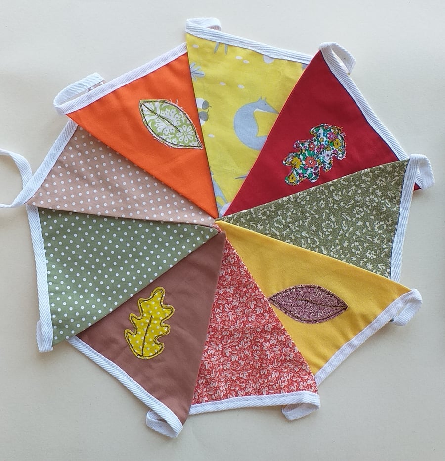 Embroidered Leaves Bunting