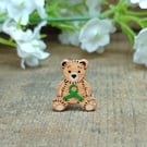 Mental Health Awareness Bear Pin, Handmade Tiny Teddy Support Badge