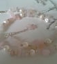 Rare Morganite & Freshwater Pearl Sterling Silver Necklace - Image 4