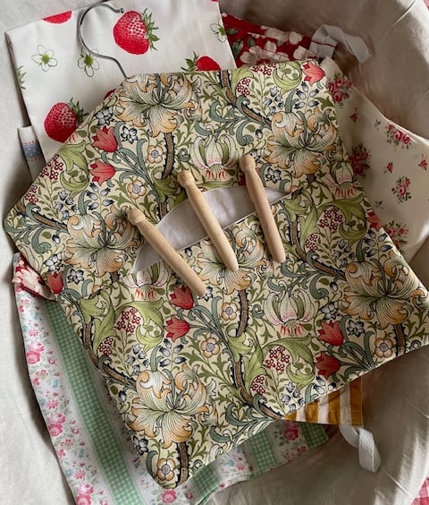 William Morris 'Golden Lily' fabric peg bag