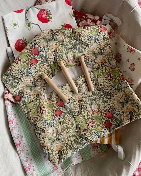 William Morris 'Golden Lily' fabric peg bag