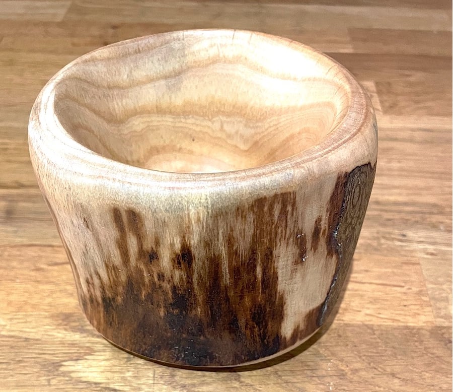 Unique Woodturned Live edged key or treasure pot