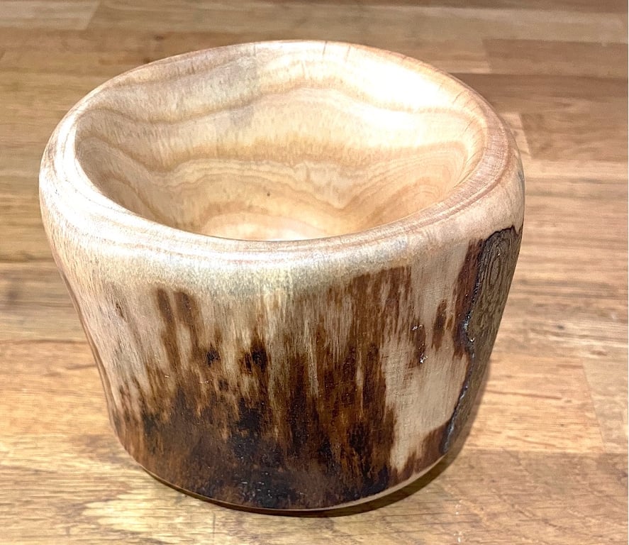 Unique Woodturned Live edged key or treasure pot