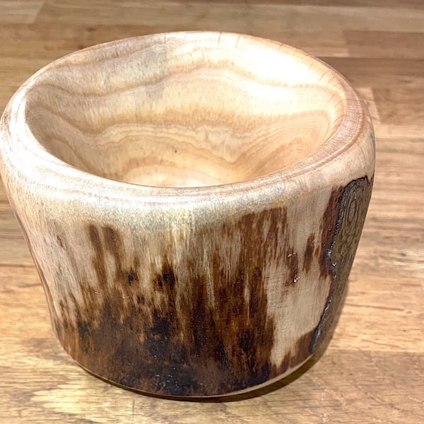 Unique Woodturned Live edged key or treasure pot