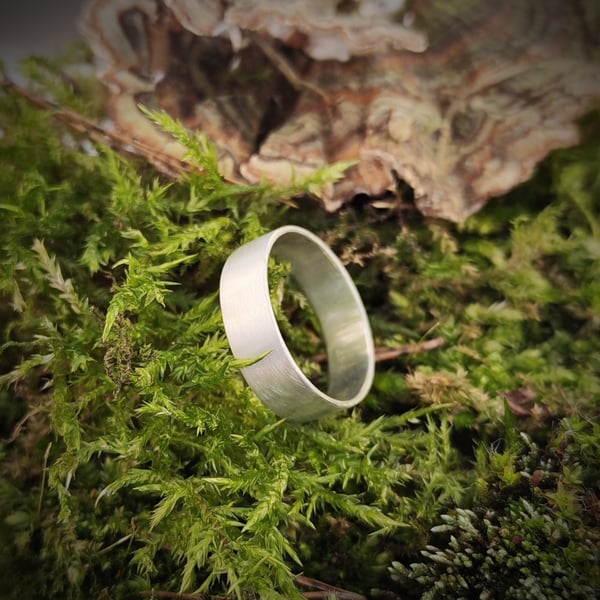 Wide sterling silver band