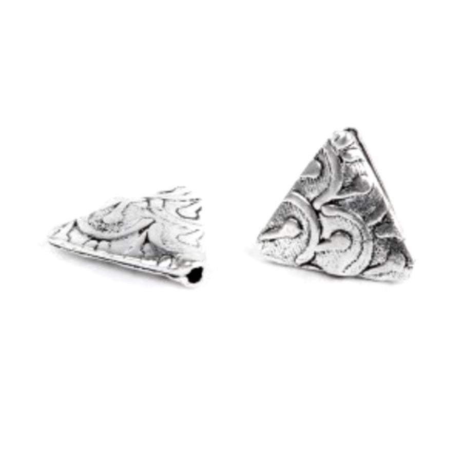 Antique Silver Fancy Triangle Bead