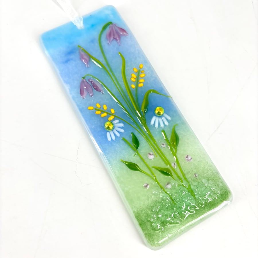 Pretty Glass Light Catcher - Pastel Flower Design 