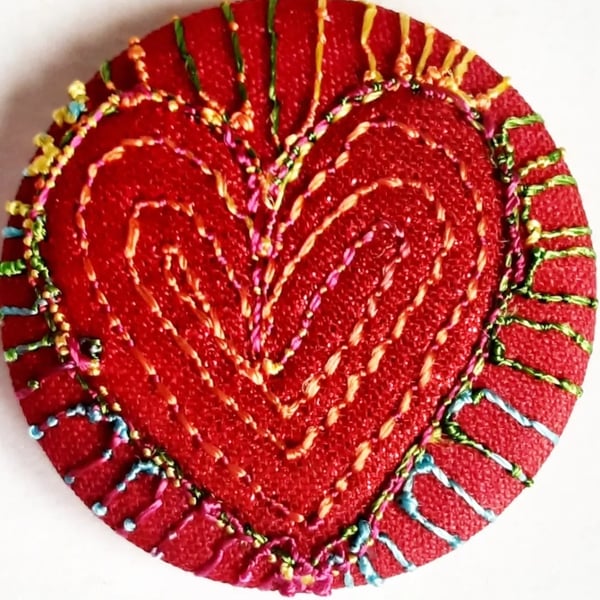 Buttons 1 inch button Hand Dyed Silks and Cottons Free Machine Embroidery Button