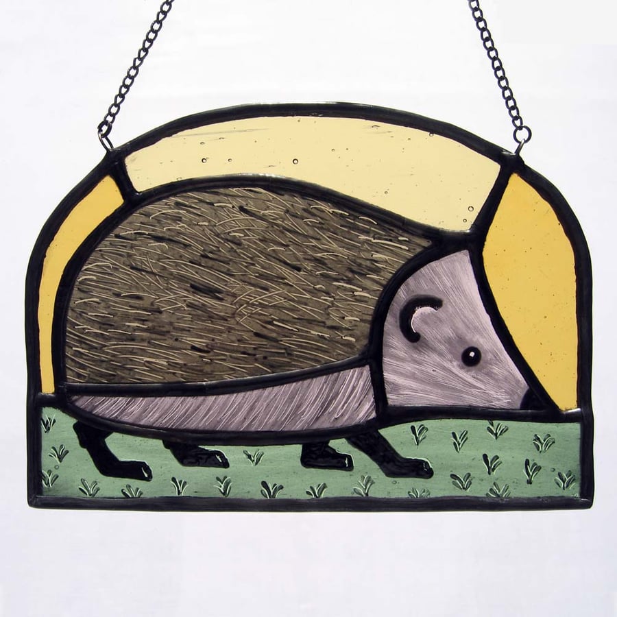 Hedgehog Stained Glass Light Catcher