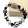 Murano, cloisonne and mixed stone bracelet. Venetian Glass Bracelet,