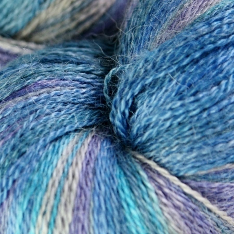 Silver Teardrop - Silky baby alpaca laceweight yarn