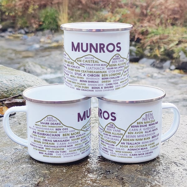 Munros enamelled tin mug