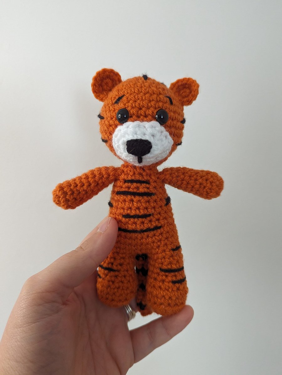 Crochet Tiger Plush Toy: Handmade Acrylic Cuddly Softie