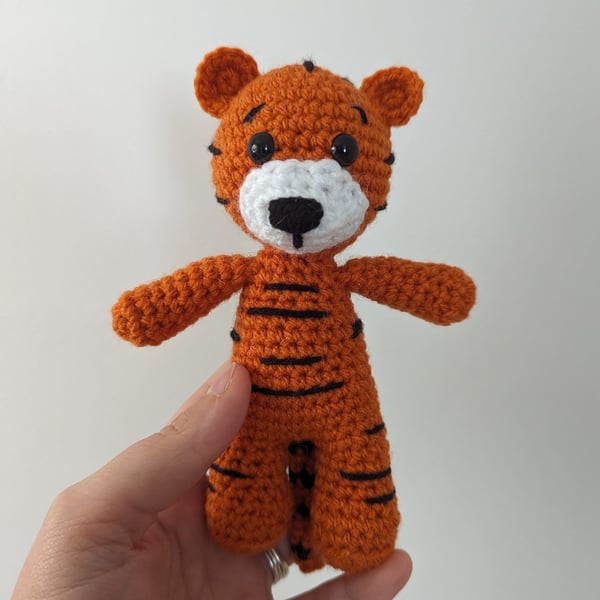 Crochet Tiger Plush Toy: Handmade Acrylic Cuddly Softie