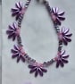 Purple Daisy Blossom Bracelet – Handmade Boho Floral Crystal Beaded Bracelet