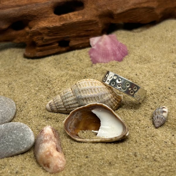 Handmade, one of a kind, silver Bubbles ring. 