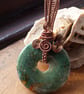 Moss Agate Wire Wrapped Reversible Pendant - Image 1