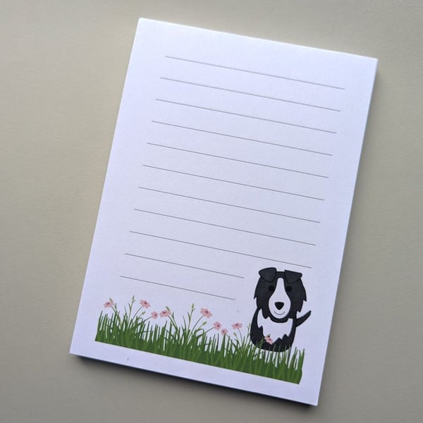 Border Collie notepad, A6 notepad, dog notepad