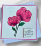 Hand Painted Peony Card – "I Thank My Lucky Stars For A Friend Like You" - Image 9
