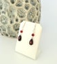 Sterling Silver Fused Glass and Agate Dangle Earrings - Image 5
