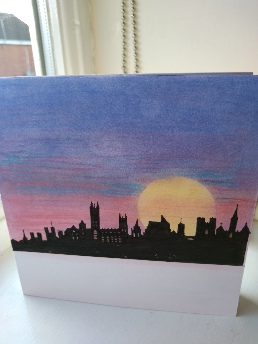 Canterbury skyline birthday card