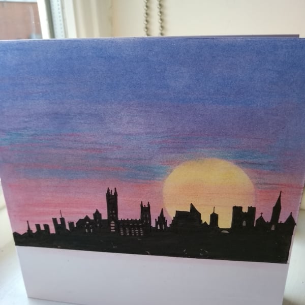Canterbury skyline birthday card