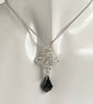 Sterling Silver Chainmaille and Crystal Pendant with a chain - Image 6