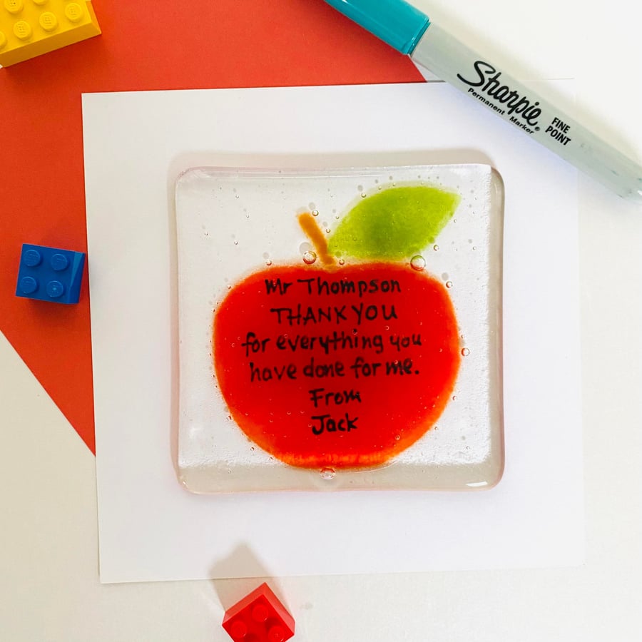 Thank You Teachers Coaster, Apple Thank you teacher coaster