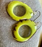Lovely lime green smooth tagua nut hoop earrings - Image 3