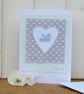 Bluebird of Happiness hand-stitched miniature textile, detailed, card to keep - Image 2