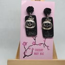 Silver Glitter Pumpkin Earrings