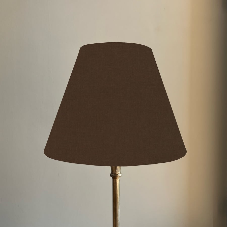 Coffee cotton coolie lampshade, empire lampshade, coffee brown cotton empire 