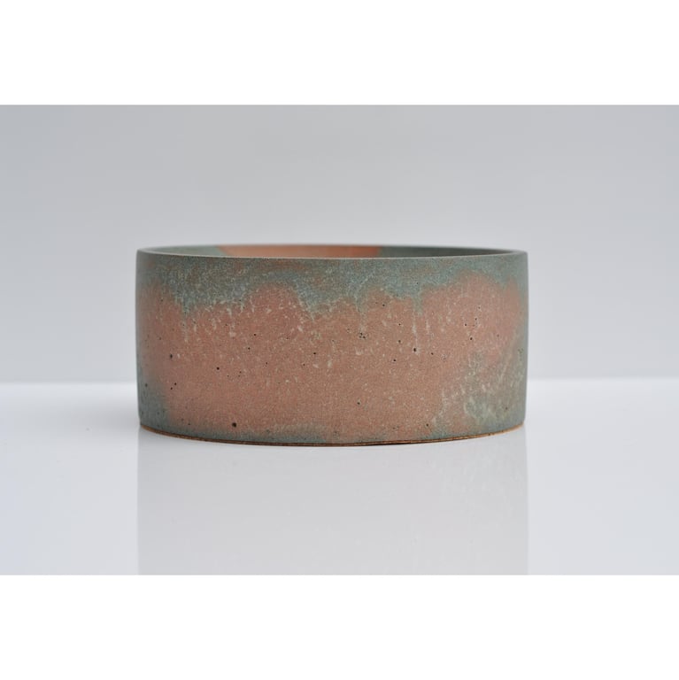 Medium Concrete Bowl: NEW Handmade Minimalist Cylinder Key & Jewelry Dish Orange