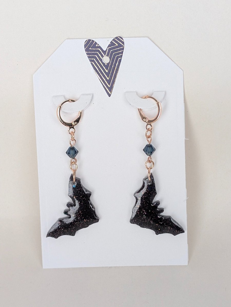 Bat Shaped Resin Earrings