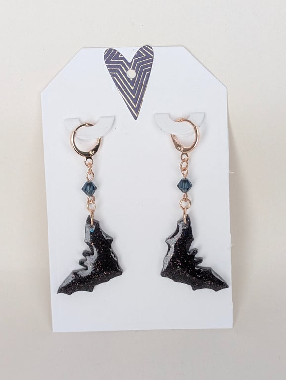 Bat Shaped Resin Earrings