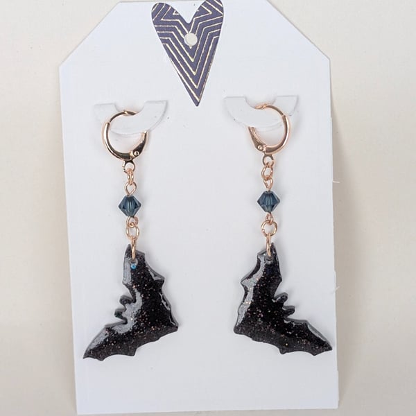 Bat Shaped Resin Earrings