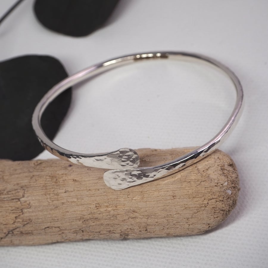 Silver Bangle, forged sterling silver bangle