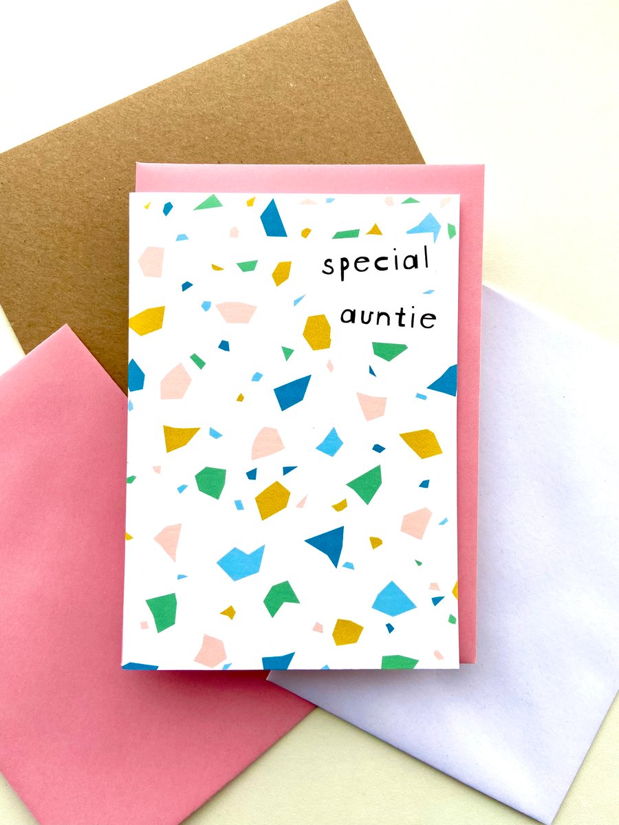 Terrazzo Print Special Auntie Card