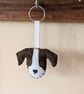Handmade felt Jack Russell dog keyring  - Image 1
