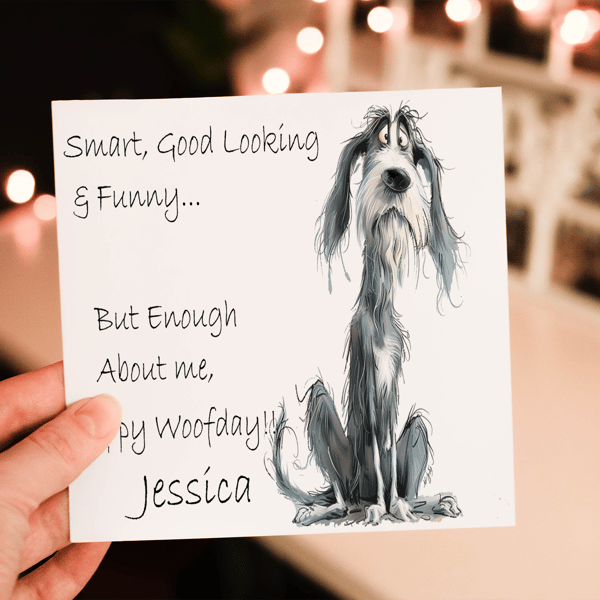 Weimaraner Dog Birthday Card, Dog Birthday Card, Personalized Dog Breed Card