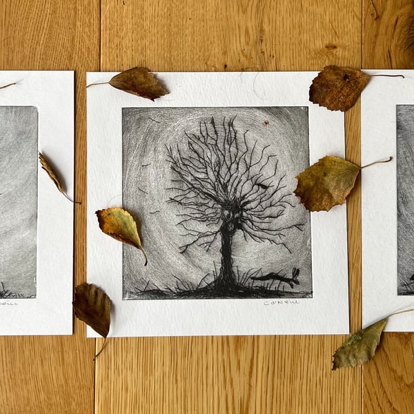 Winter storms - Three Dry point etchings - Made in Yorkshire